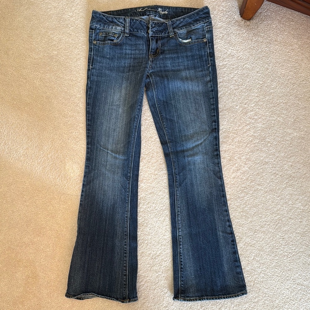 American Eagle Outfitters Blue Flare & Wide Leg Jeans